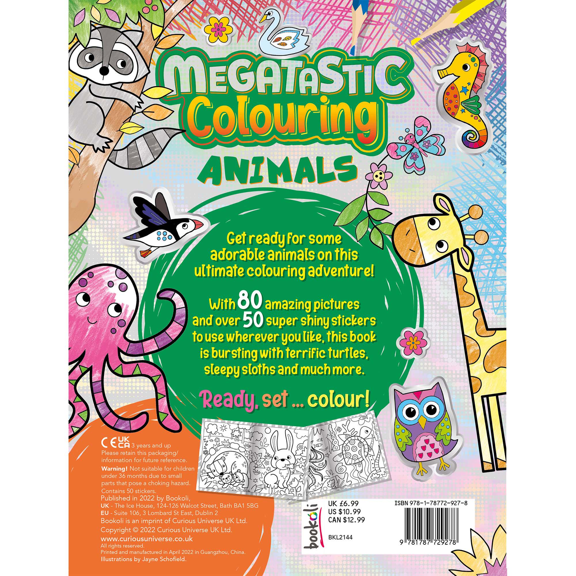 Curious Universe Megatastic Animals colouring book - British product