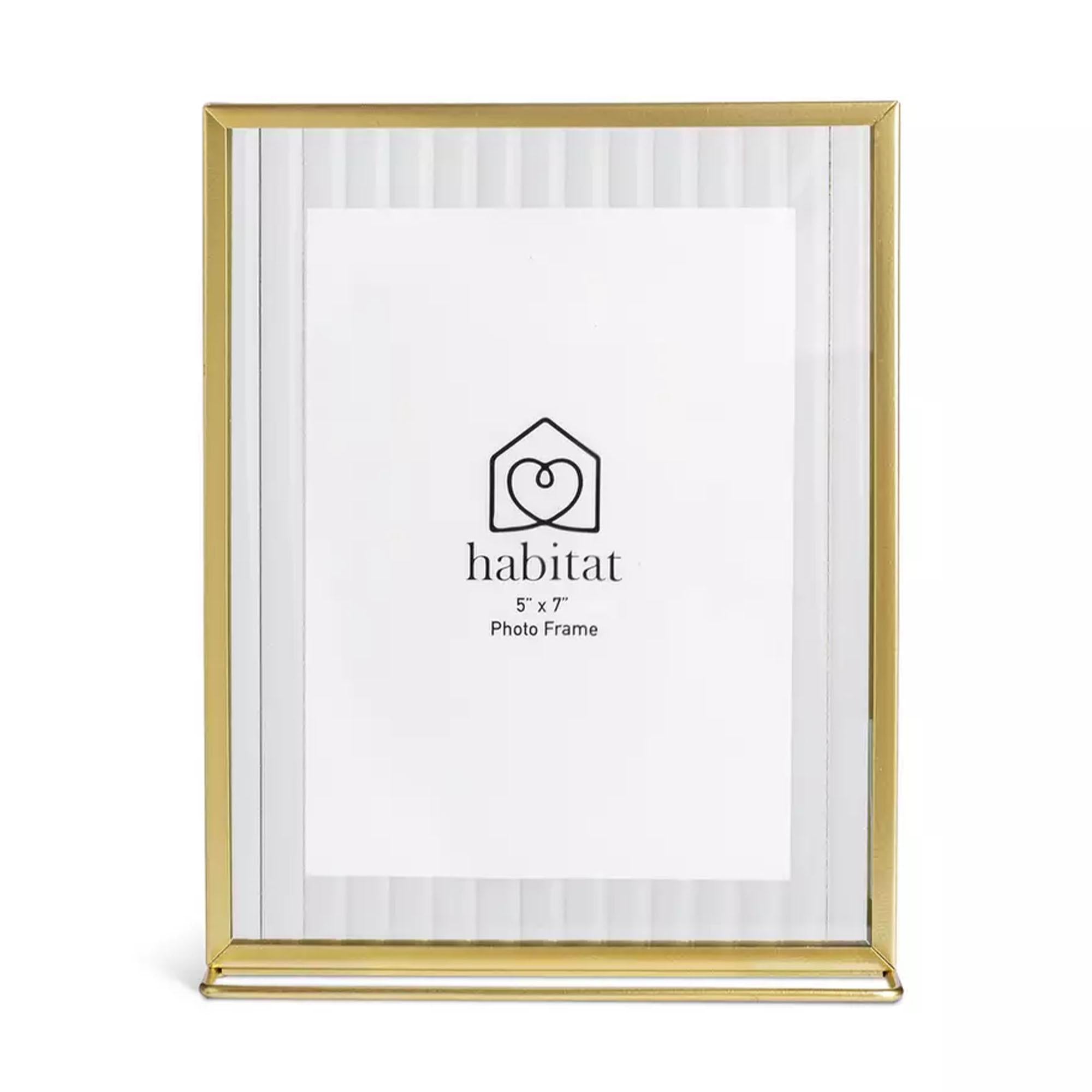 Habitat gold reeded glass photo frame 5x7, UK version
