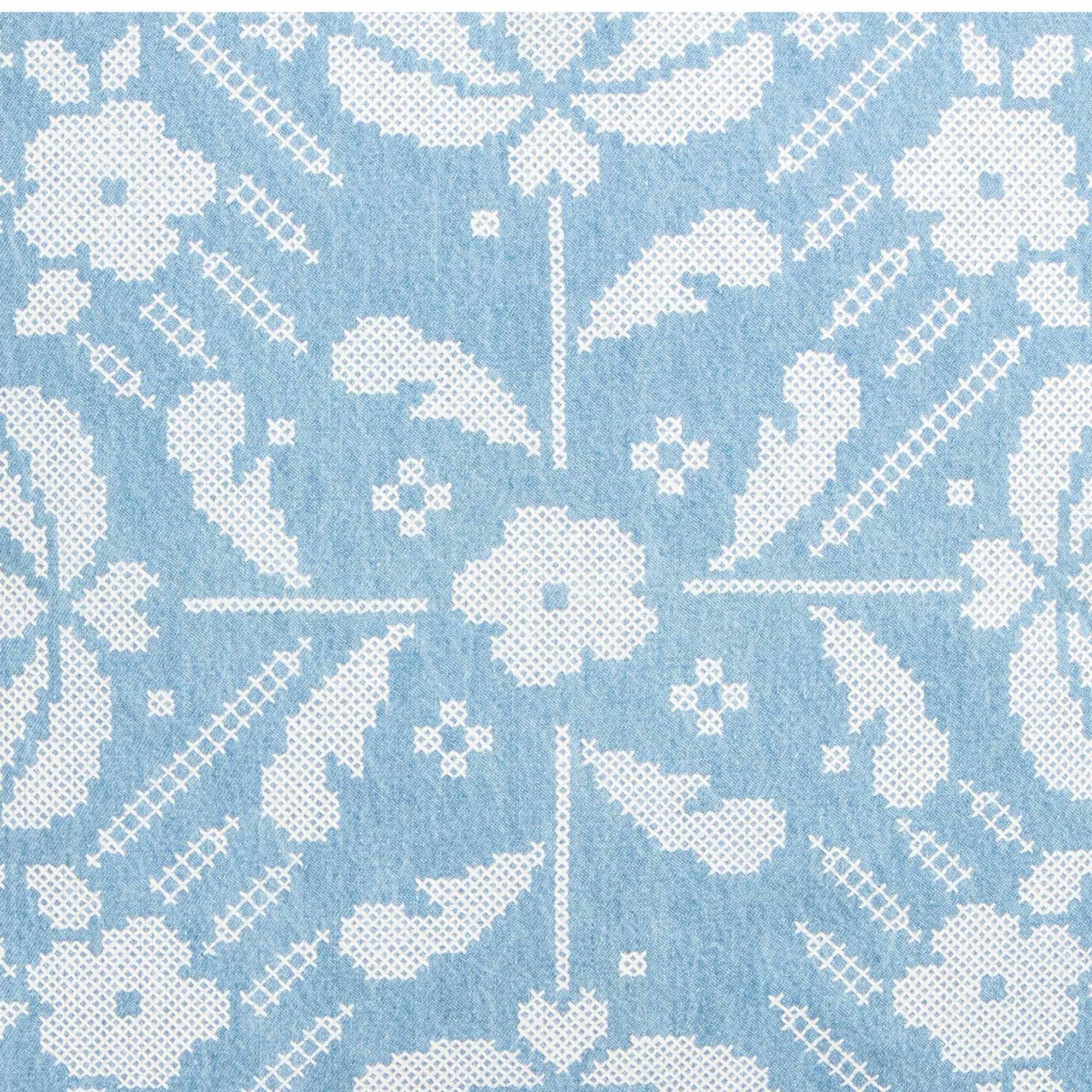 Habitat folk floral stitch denim cushion 43x43cm - British product