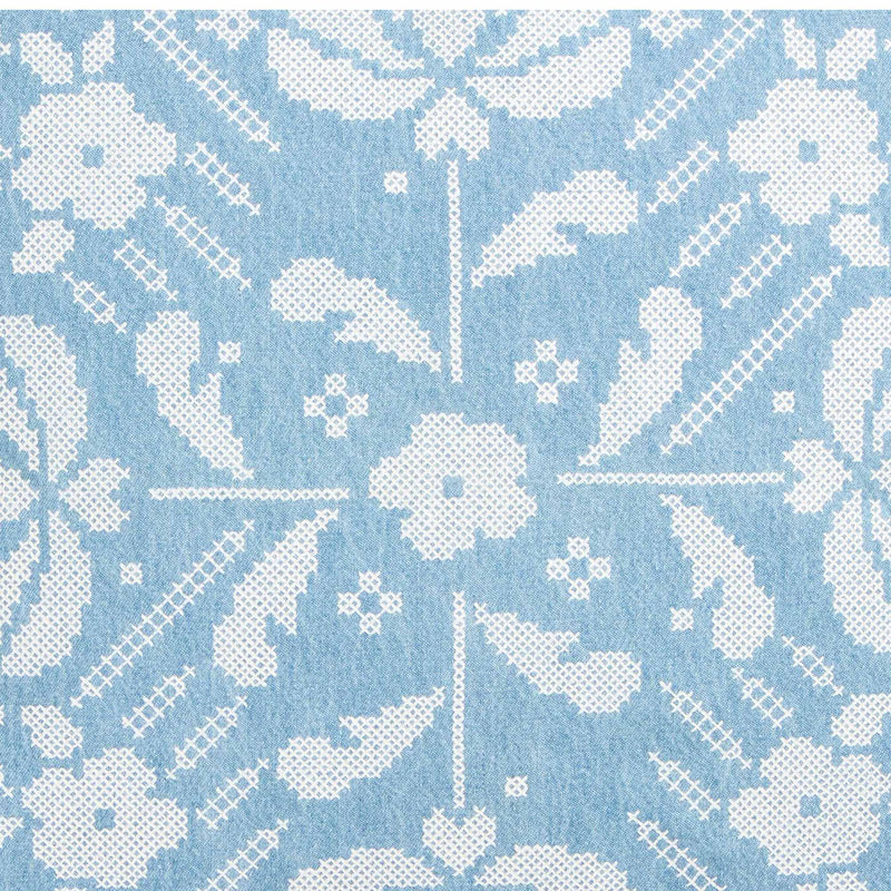 Habitat folk floral stitch denim cushion 43x43cm - British product