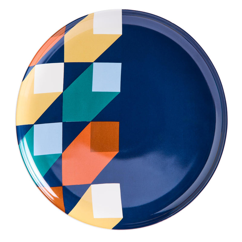 Habitat Geo Cube Print stoneware dinner plate - British product