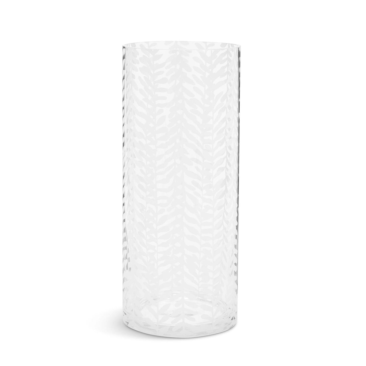 Habitat etched floral glass vase 29.5cm, UK version