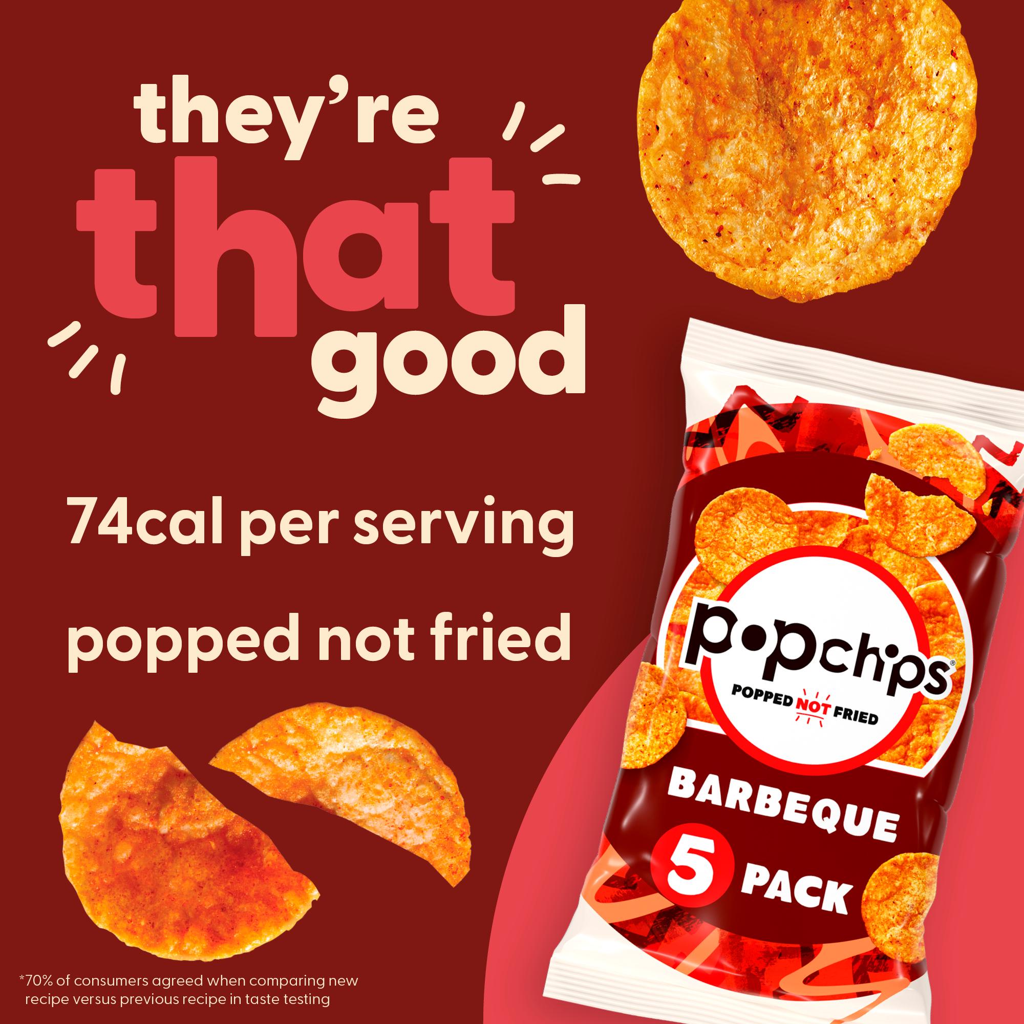 Popchips barbecue crisps multipack 5x17g, UK version