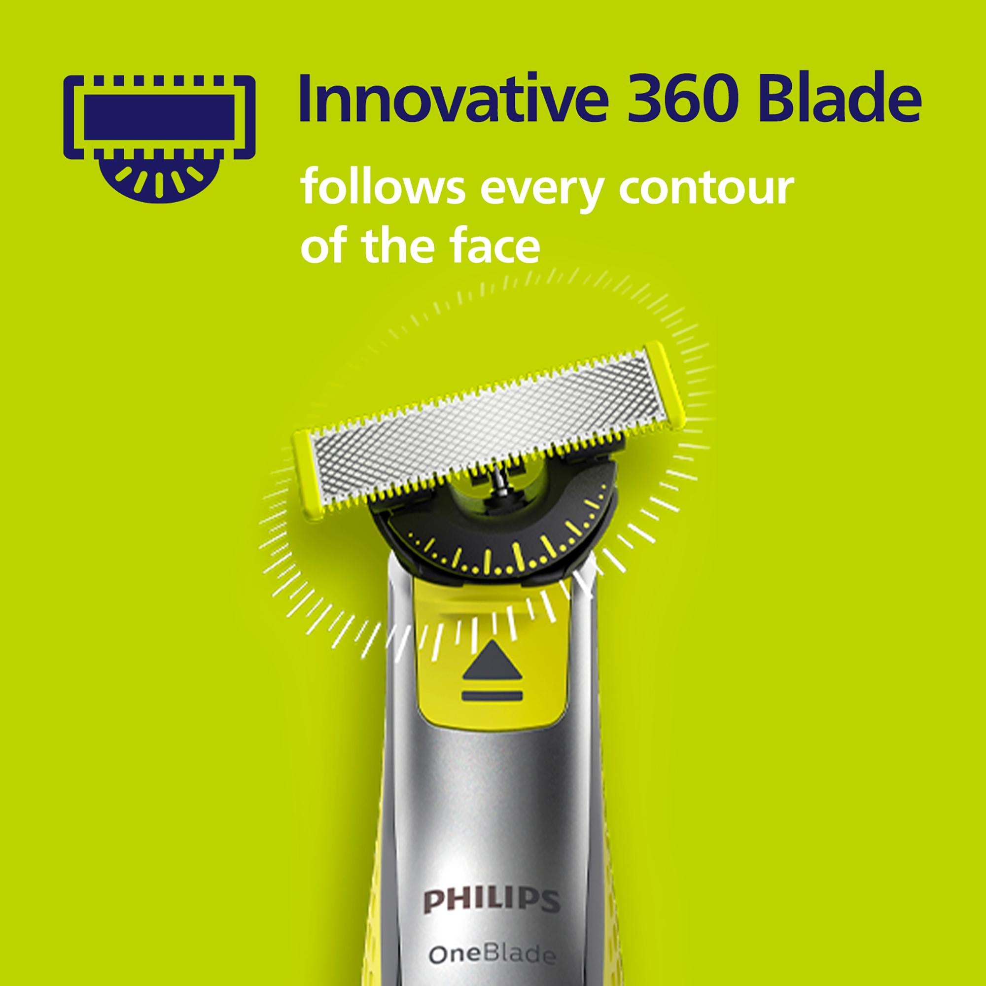 Philips OneBlade Replacement 360 Blade Pack x1, imported from the UK