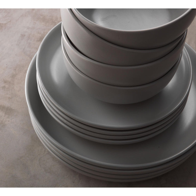 Habitat 12pc matte grey dinner set stoneware - British product
