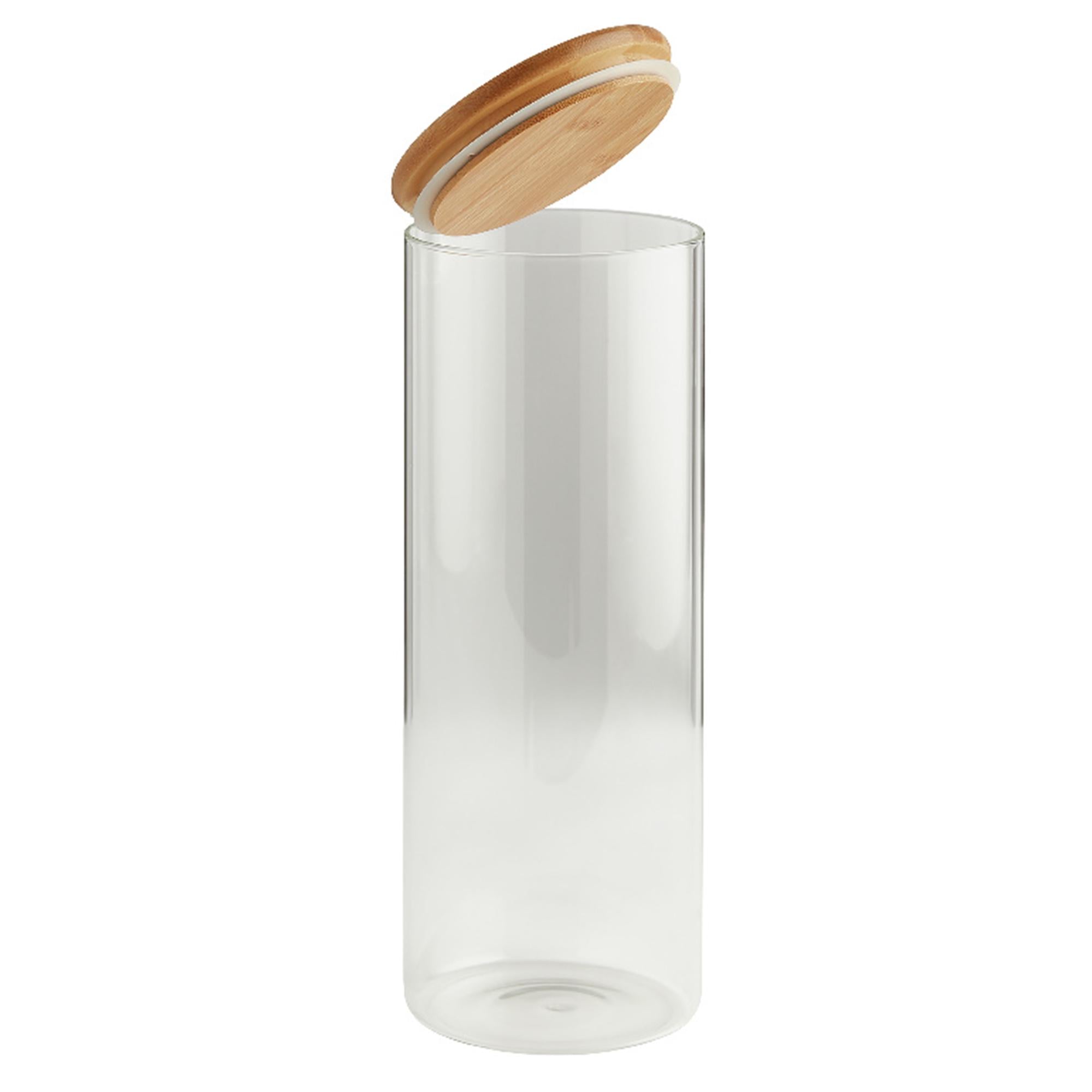 Habitat glass storage jar bamboo lid 1.8L, UK version