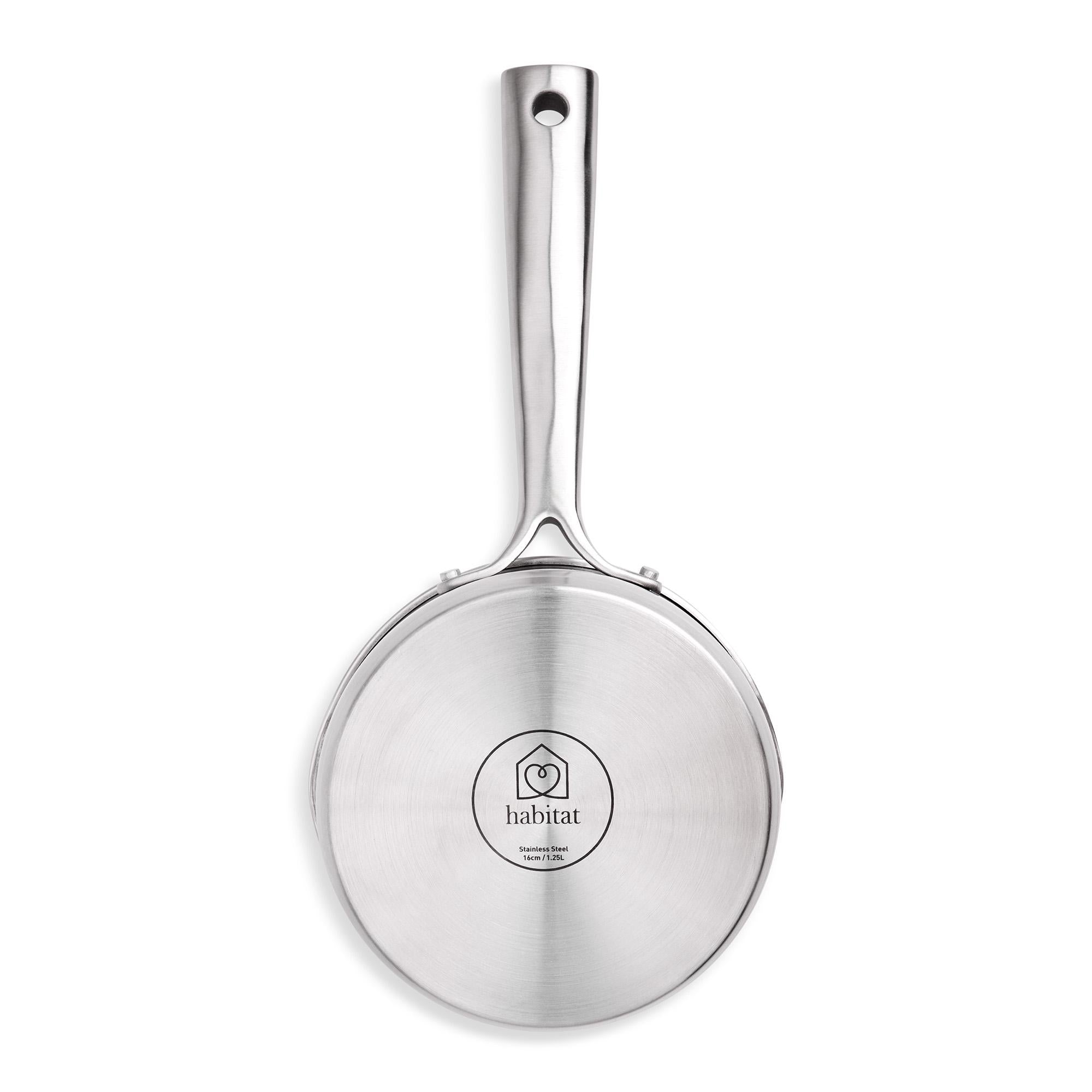 Habitat Ellipse brushed stainless steel saucepan 16cm, UK version