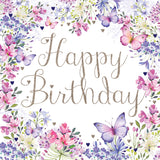Nigel Quiney Publications birthday card flowers butterflies 15x15cm - British product