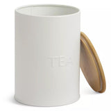 Habitat embossed text pack of 3 white canisters (British brand)