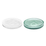 Habita glass candle plate green clear 10cm, UK version