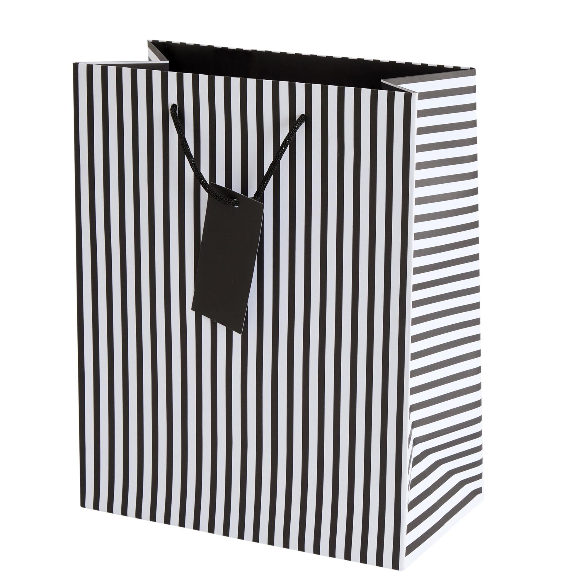 Sainsbury's large black and white stripe gift bag - British product