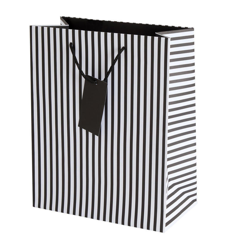 Sainsbury's large black and white stripe gift bag - British product
