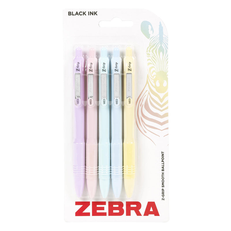Zebra Pastel z-grip ballpoint pens 5 pack - British product