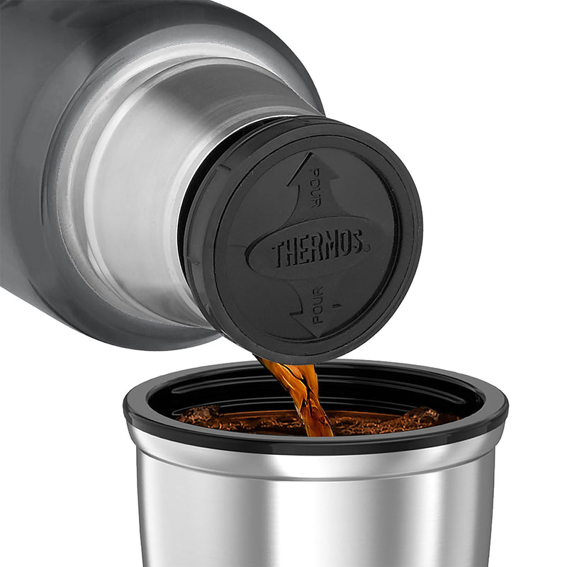 Thermos Vacuum Flask Gunmetal Grey 1.2 Litre, imported from the UK