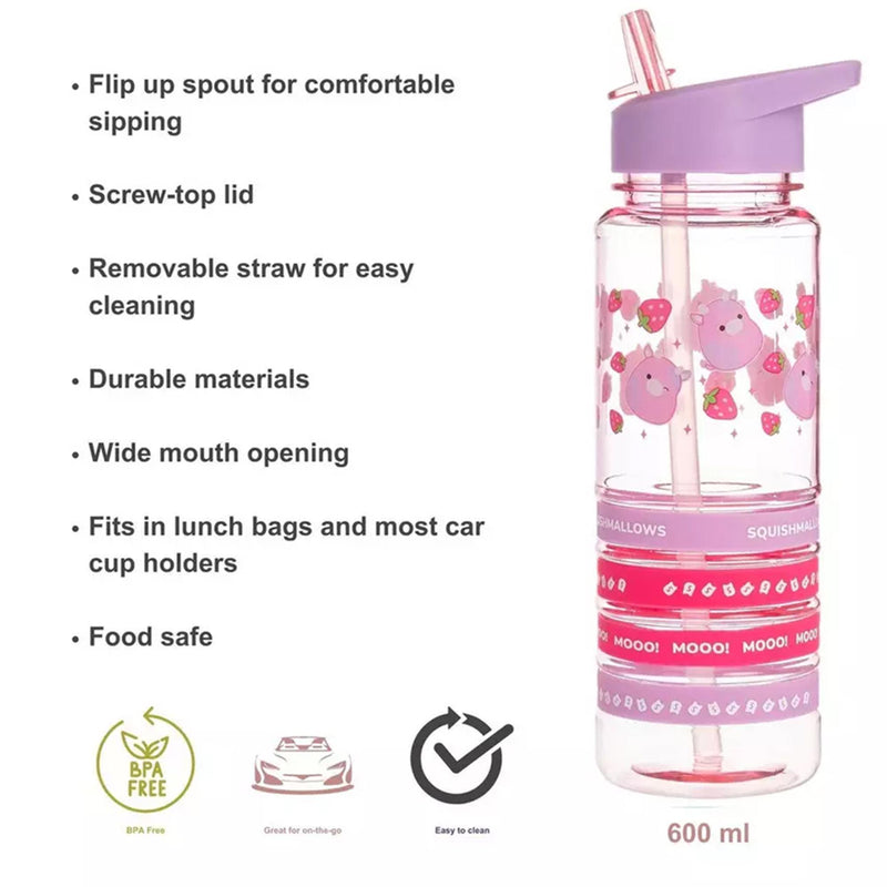 Squishmallows Patty The Cow Sipper Water Bottle 580ml (British brand)