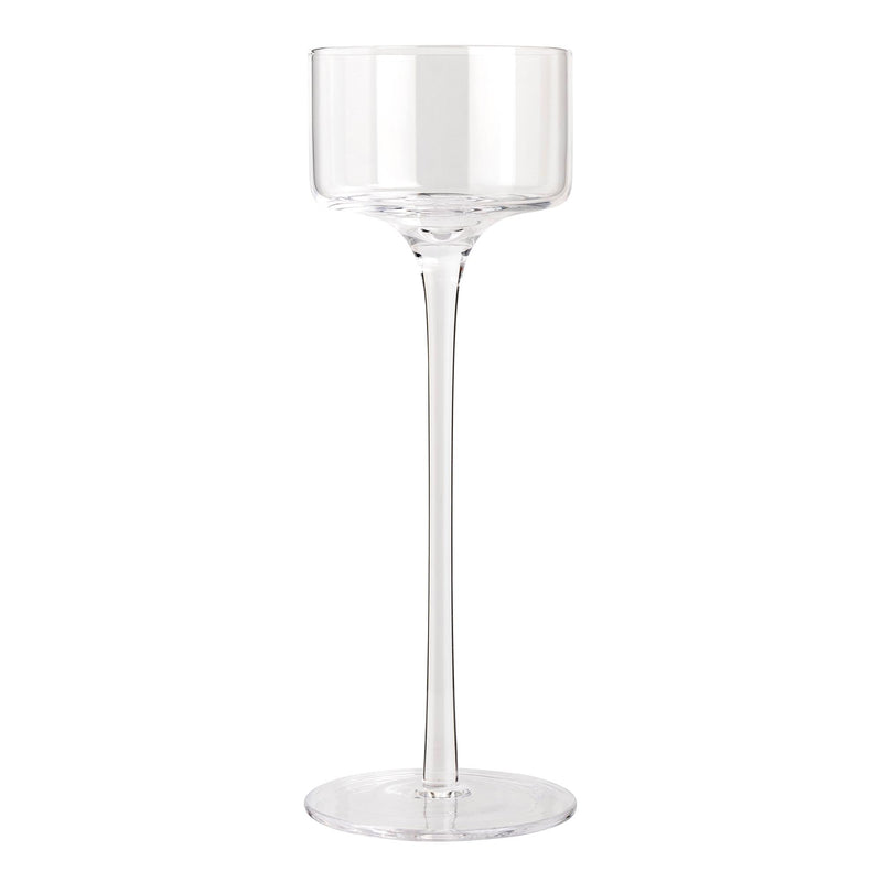 Habitat clear long stem glass pillar candle holder 25cm, UK version