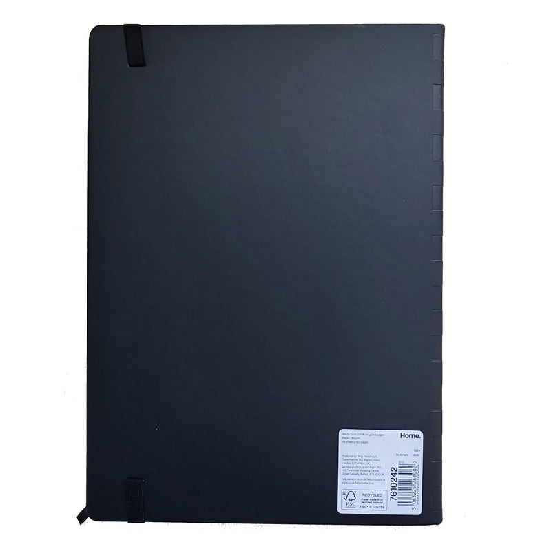 Sainsbury's Home A4 PU notebook black cover - British product