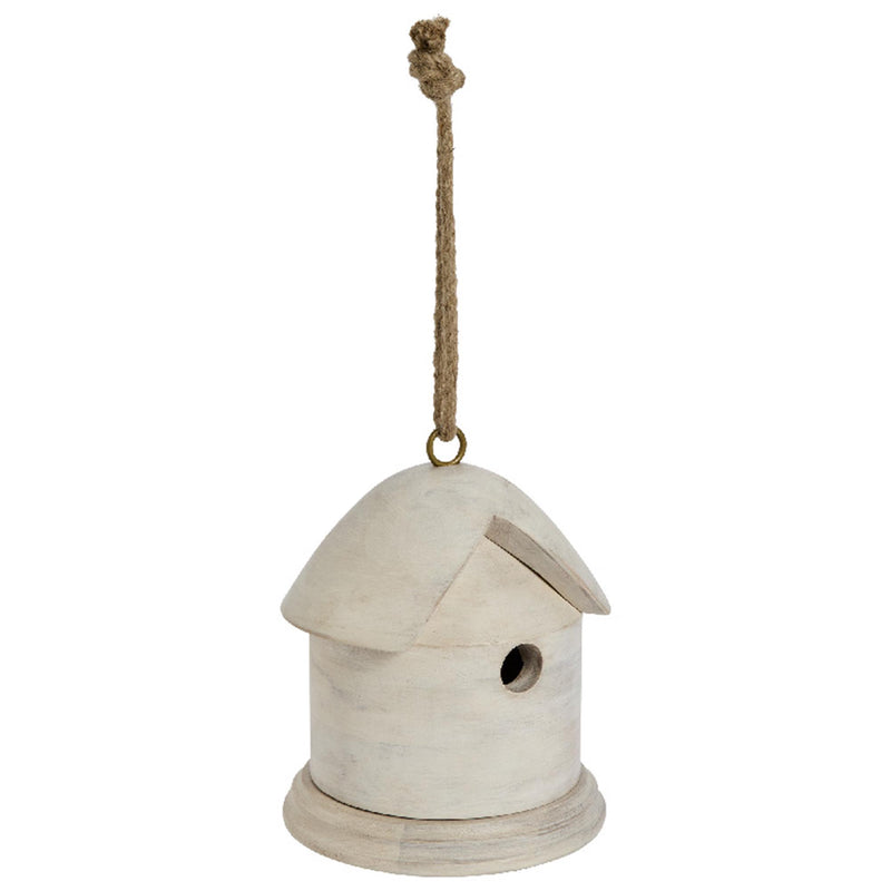 Sainsbury's cream mango wood bird house, imported from the UK