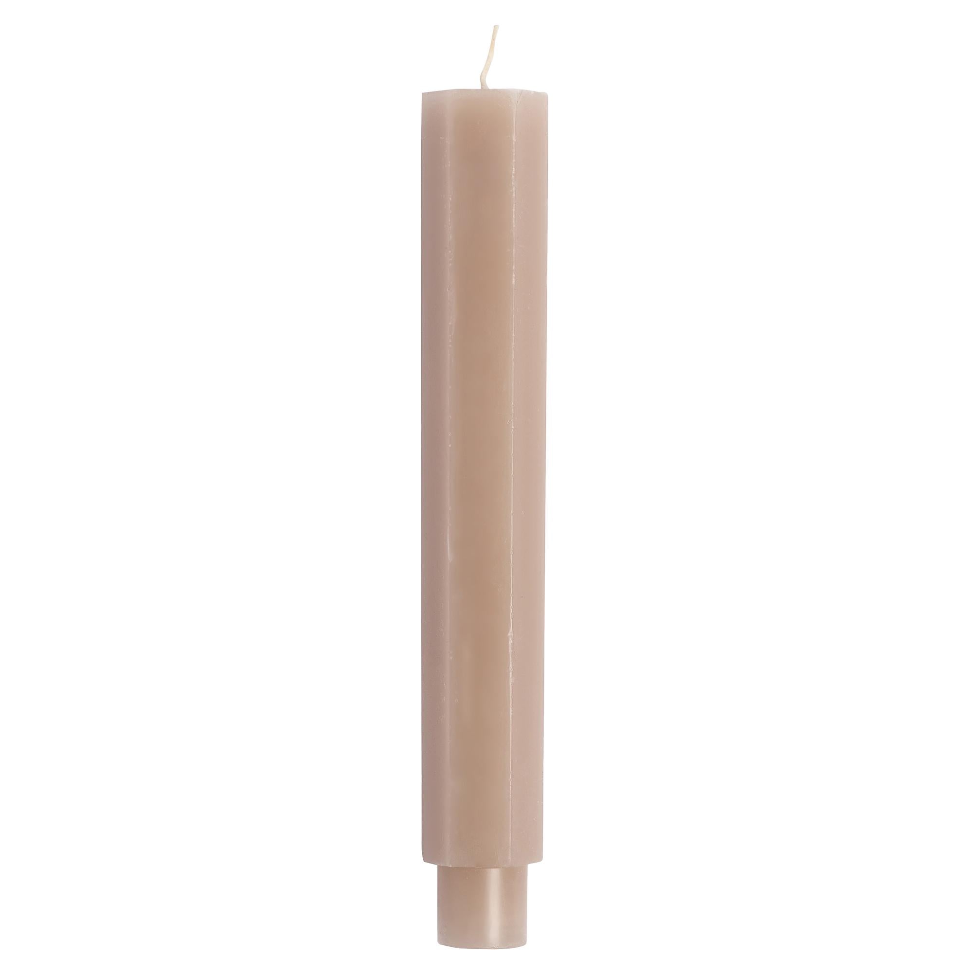 Habitat natural dinner candle hexagon unscented 20cm, imported from the UK