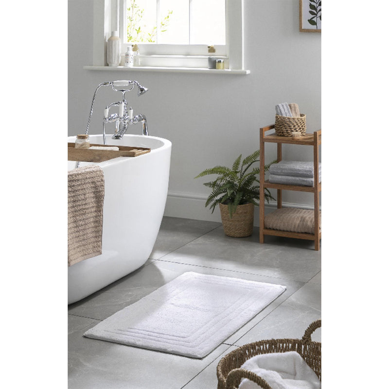 Habitat Cotton Deep Pile Bath Mat White 80x50cm, UK version