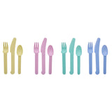 Sainsbury's Home plastic cutlery set 4-pack pastel colours (British brand)