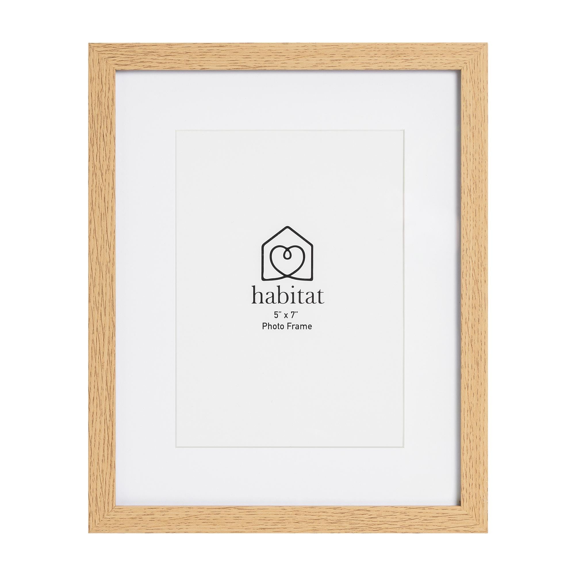 Habitat oak effect photo frame single mount 5x7 inch, UK version