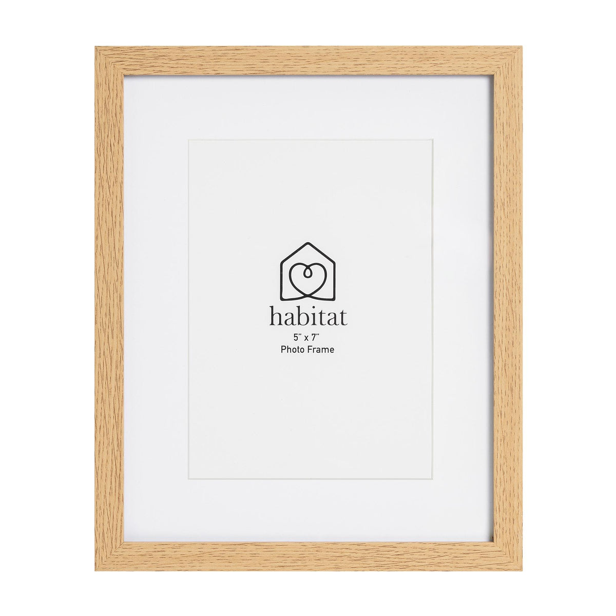 Habitat oak effect photo frame single mount 5x7 inch, UK version
