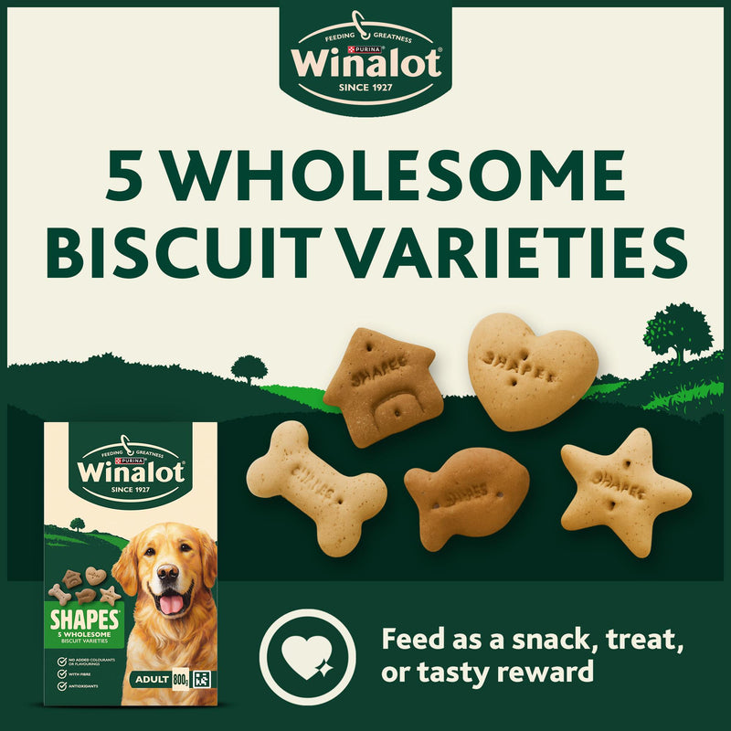 Winalot dog biscuits Shapes 800g, imported from the UK