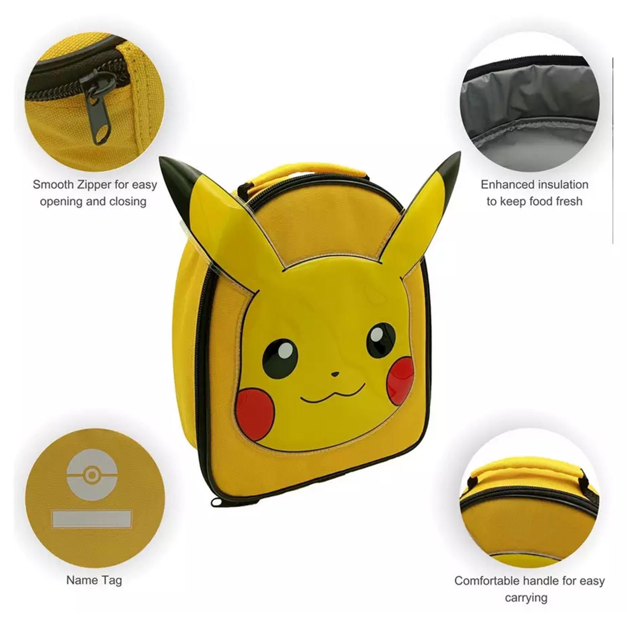 Hox Pikachu Shaped Lunch Bag 24.5cm High, UK version