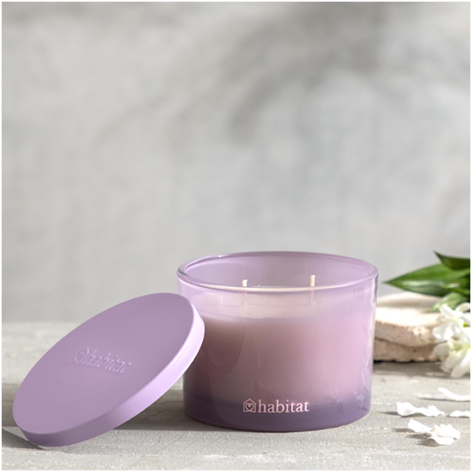 Habitat Multi Wick Candle Jasmine & Pineapple Purple 300g, UK version