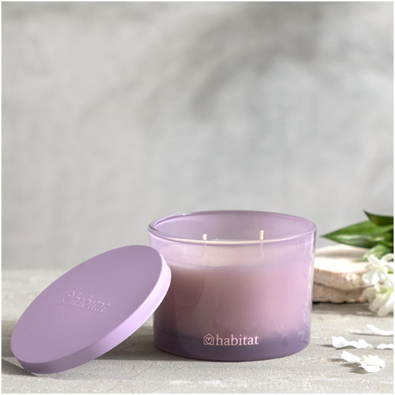 Habitat Multi Wick Candle Jasmine & Pineapple Purple 300g, UK version