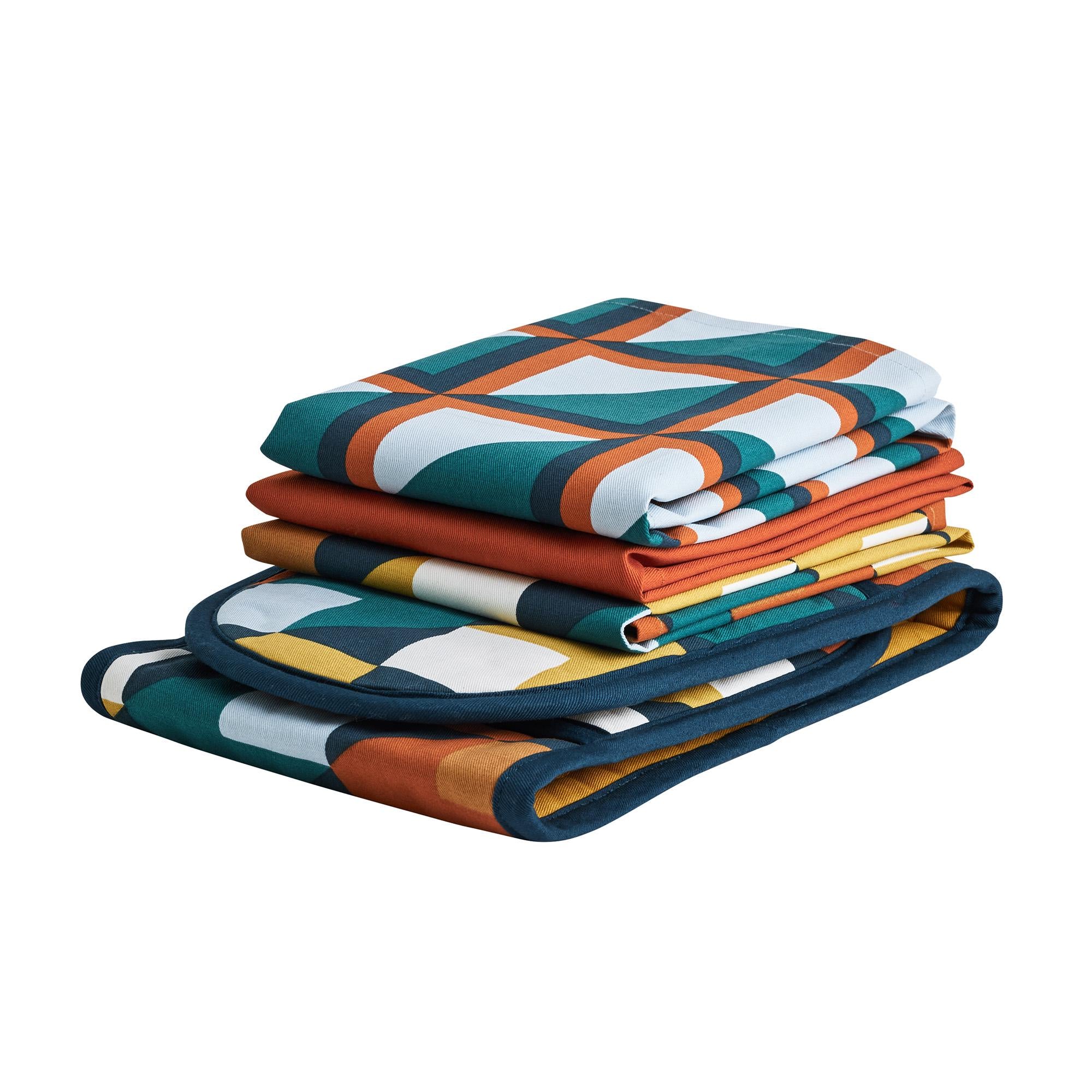 Habitat Pack of 3 Geo Cube tea towels 66x46cm - British product