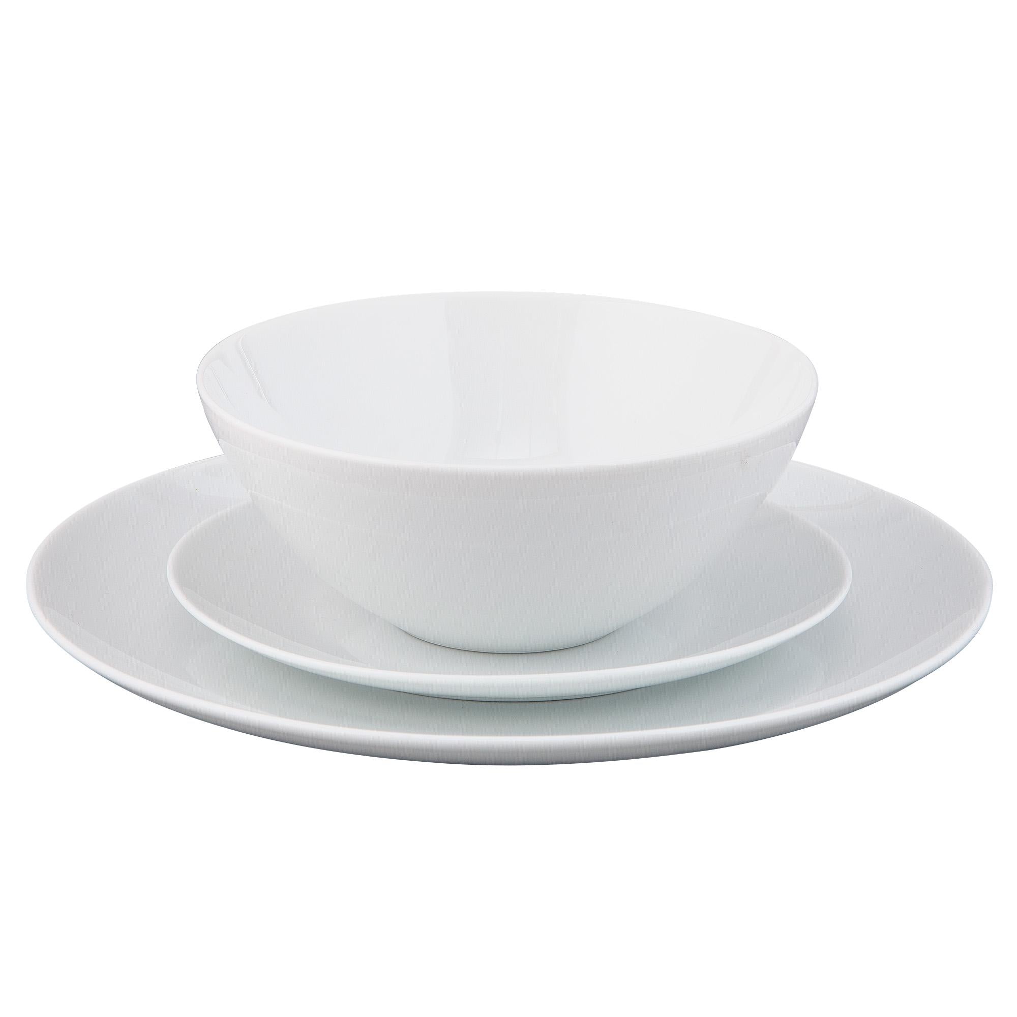 Sainsbury's Coupe dinner set 12 piece white porcelain (British brand)