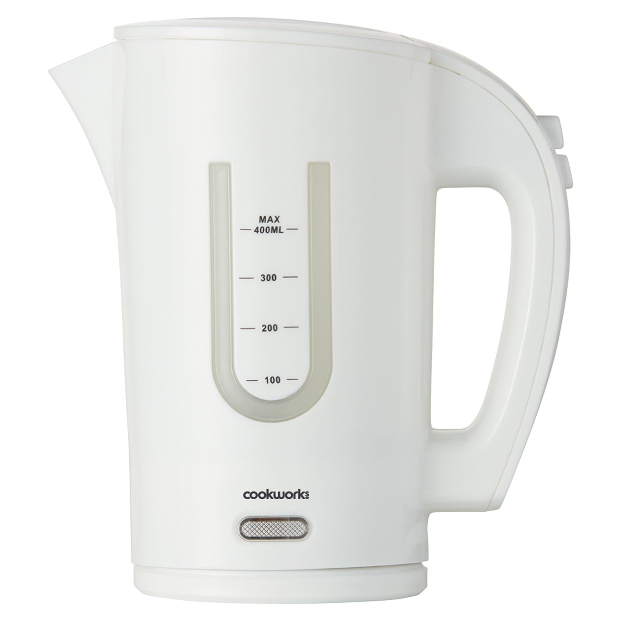 Cookworks travel kettle white 0.4L with cups (British brand)