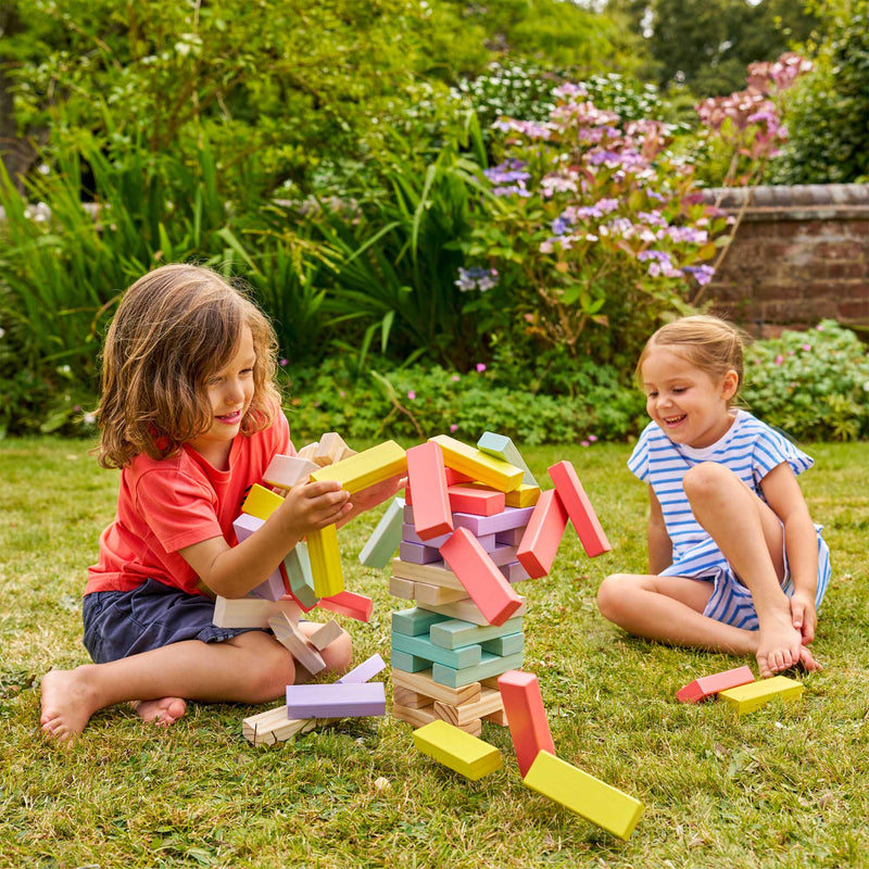 Tp Toys wooden tumble tower pastel 60 blocks (British brand)