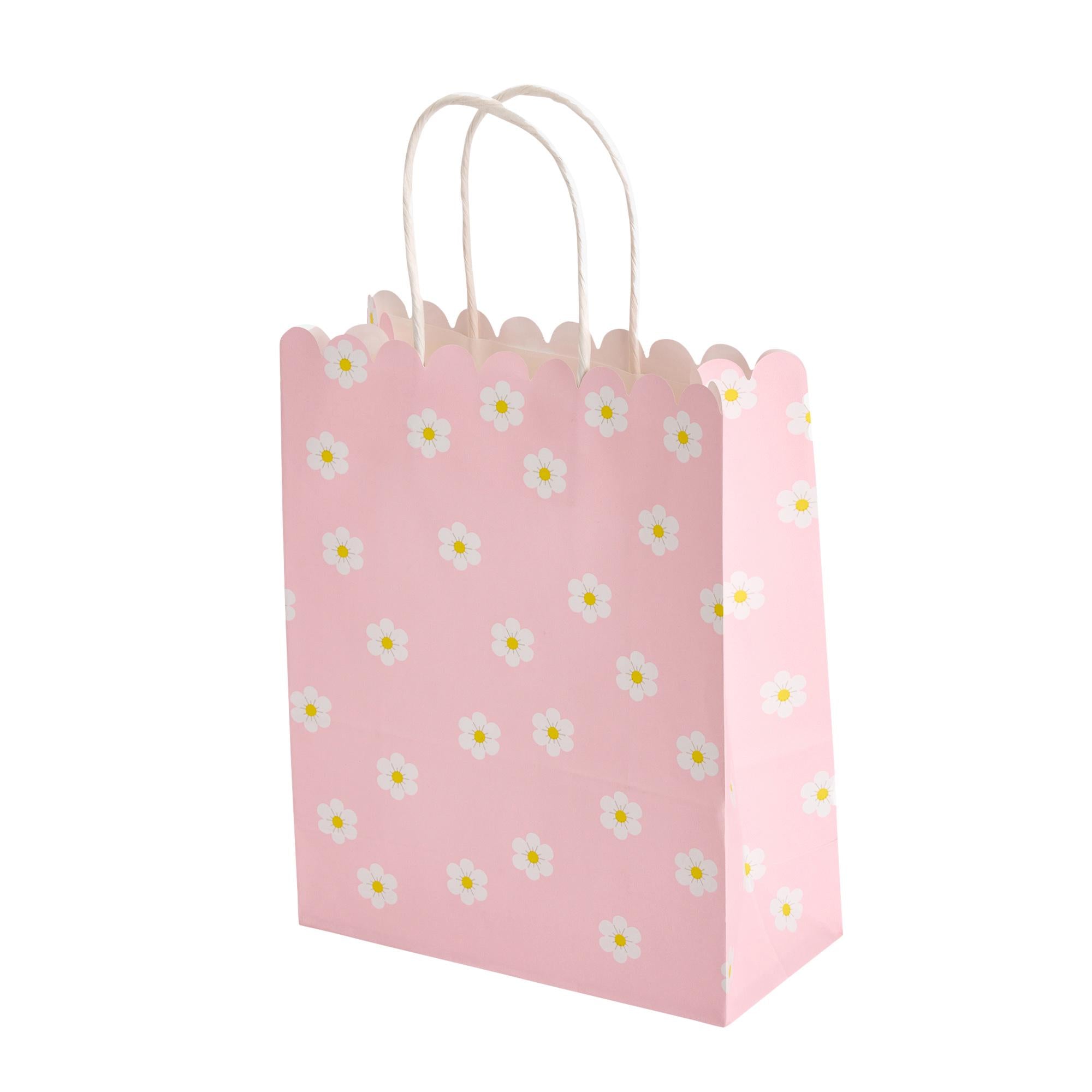 Sainsbury's pink daisy print party gift bags pack of 10 (British brand)