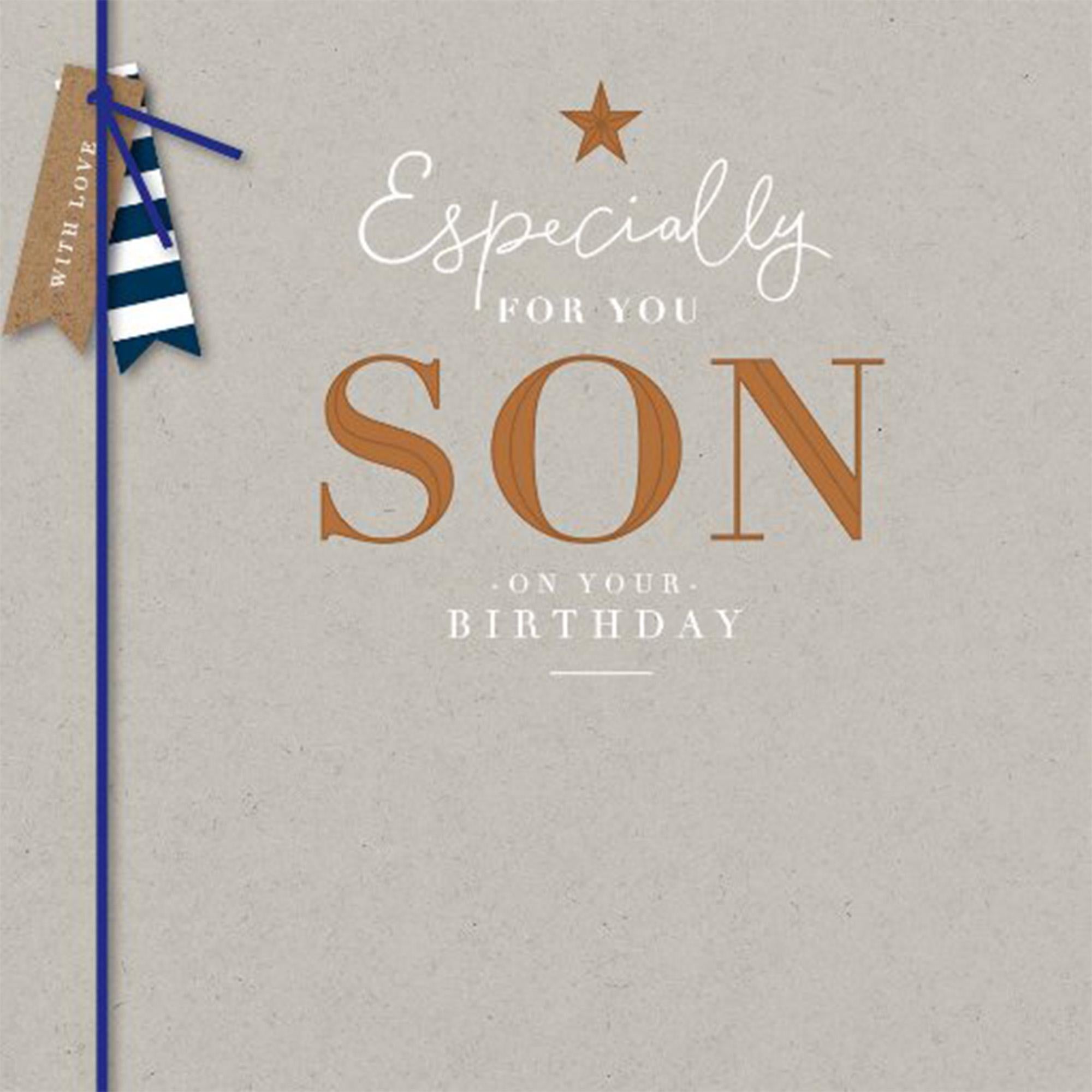 Carlton Happy Birthday Son Card Star And Cord Decoration Greeting Card GOODS Sainsburys   