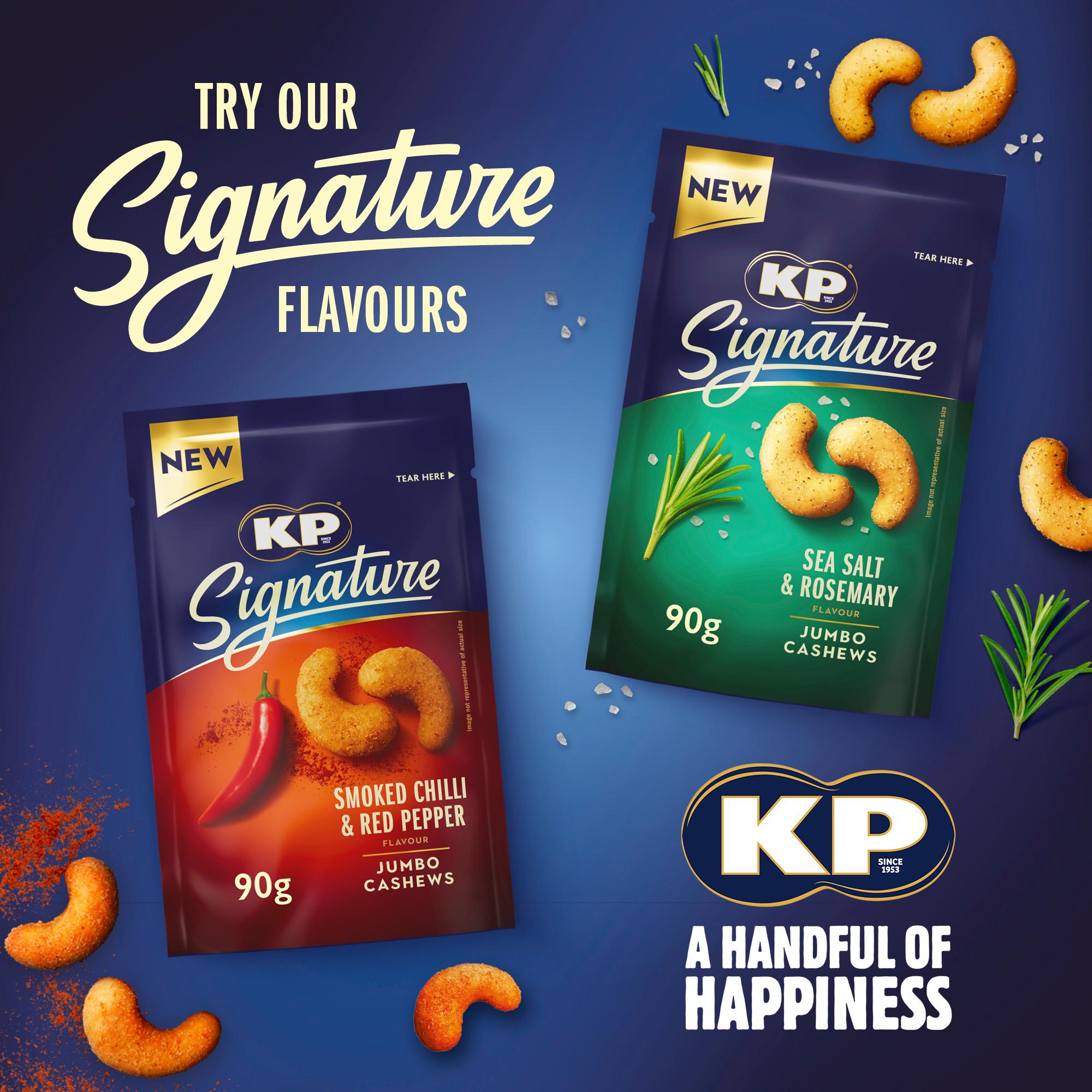KP Signature Smoked Chilli Red Pepper Cashews 90g, UK version