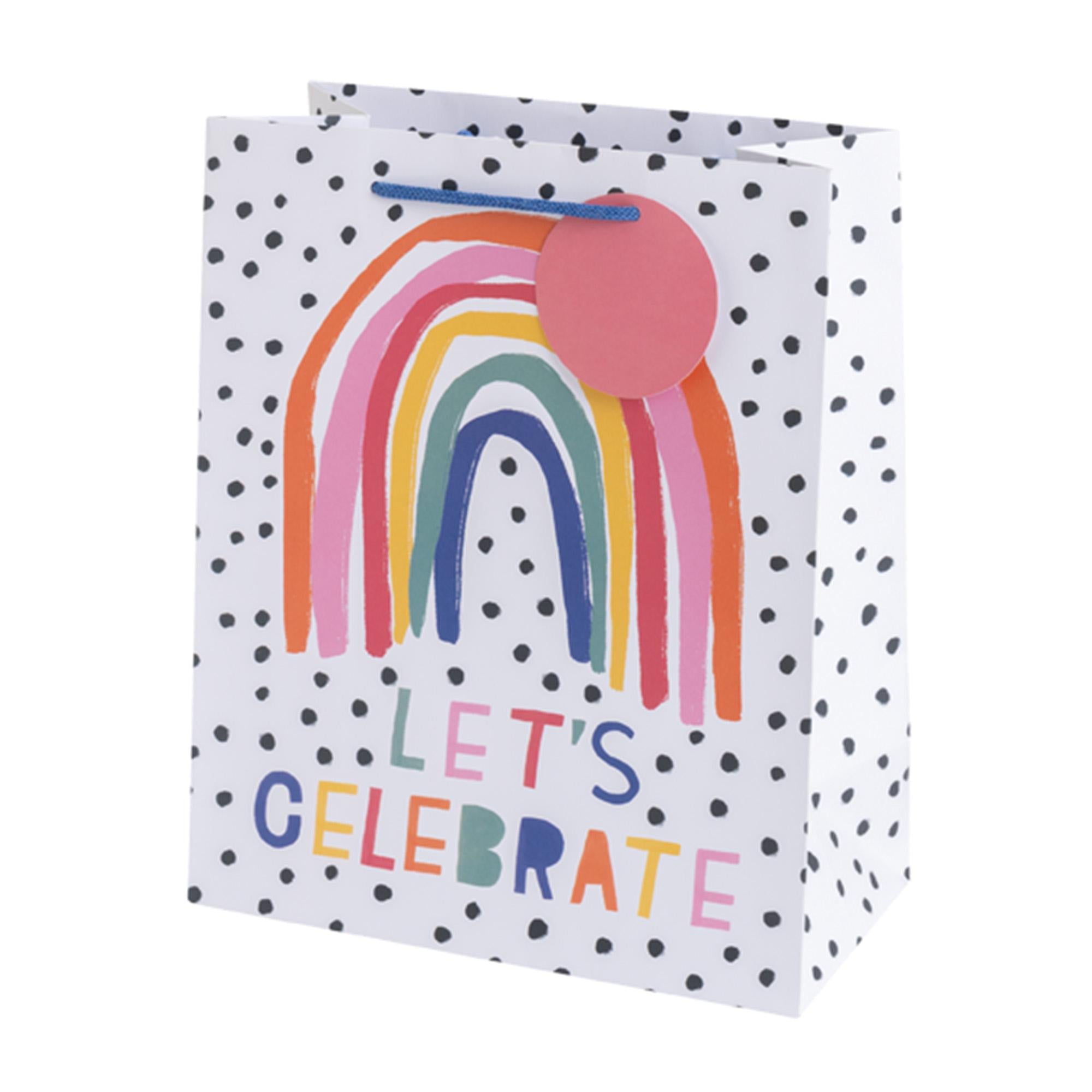 Sainsbury's large rainbow gift bag 33cm (British brand)