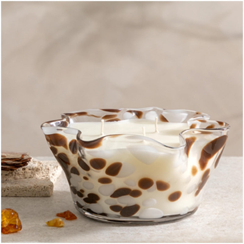 Habitat white suede amber candle 880g, imported from the UK