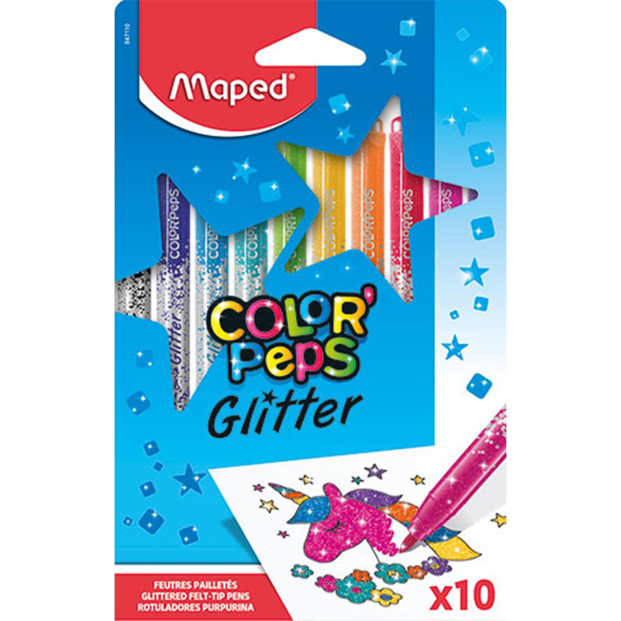 Maped Colorpeps Glitter Pens Pack of 10, imported from the UK