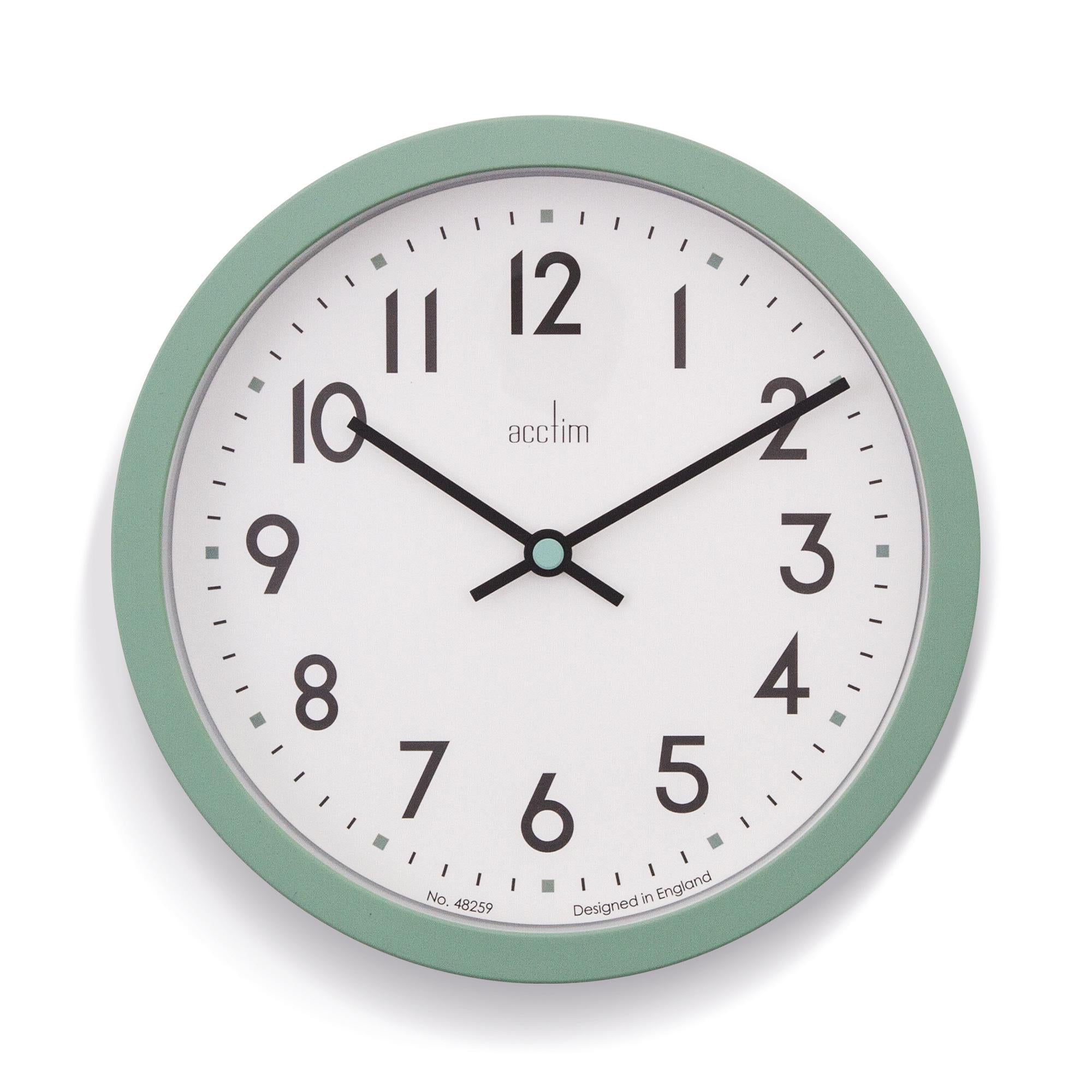 Acctim Elstow wall clock green 20cm - British product
