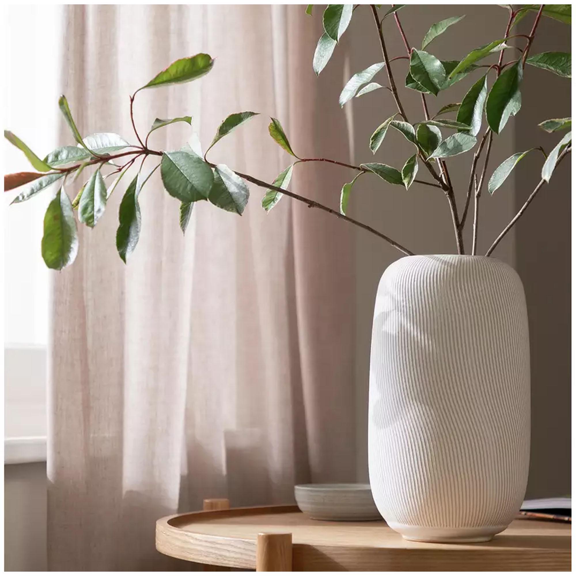 Habitat large ribbed ceramic vase natural, UK version