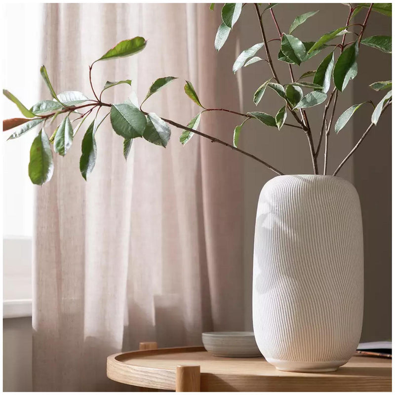 Habitat large ribbed ceramic vase natural, UK version