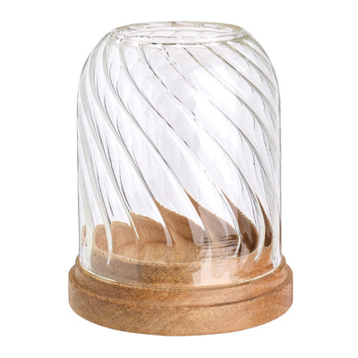 Sainsburys Habitat Swirled Glass Cloche 14 x 11 x 11cm- Buy online at McGrocer