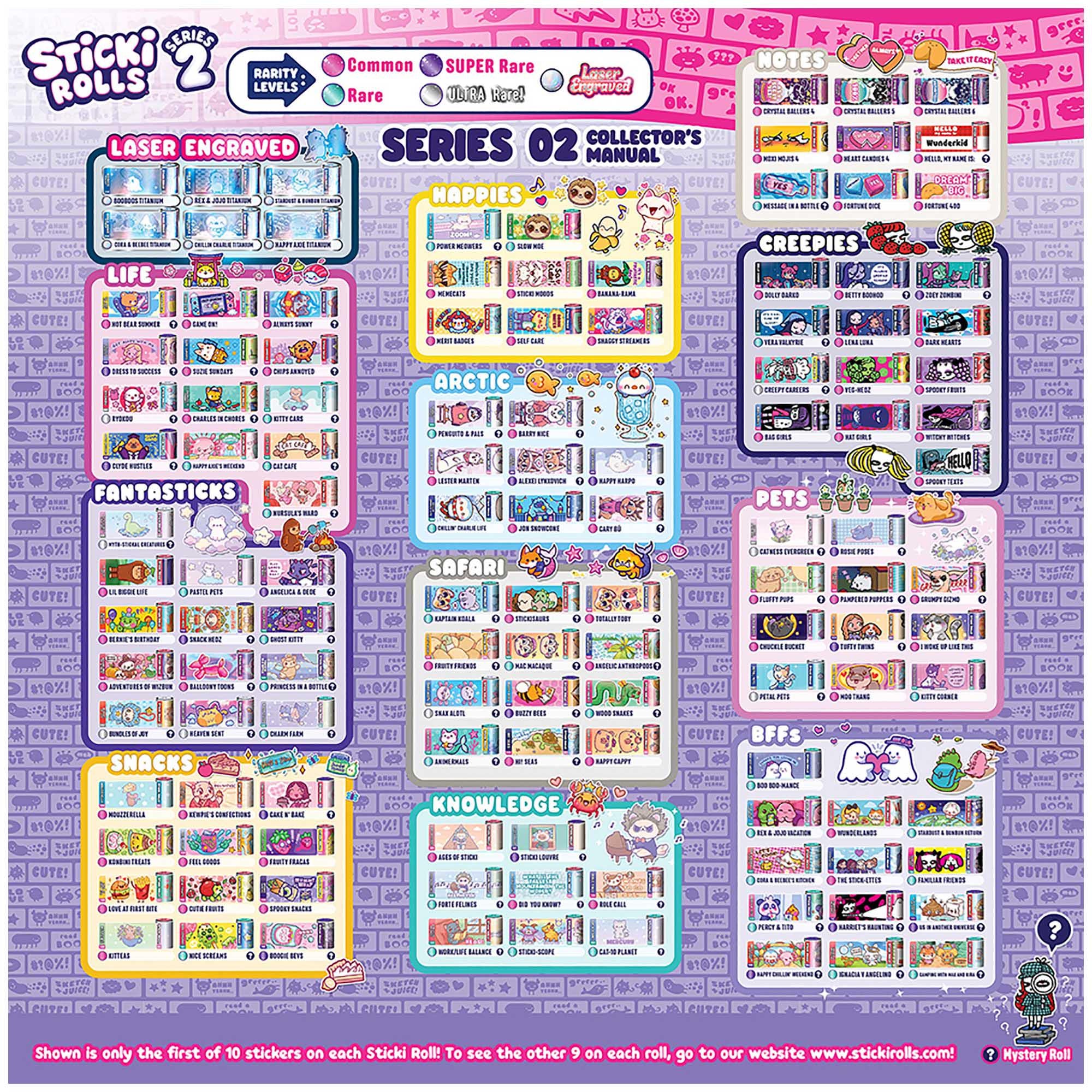 Sticki Rolls sticker book pack Series 2, imported from the UK