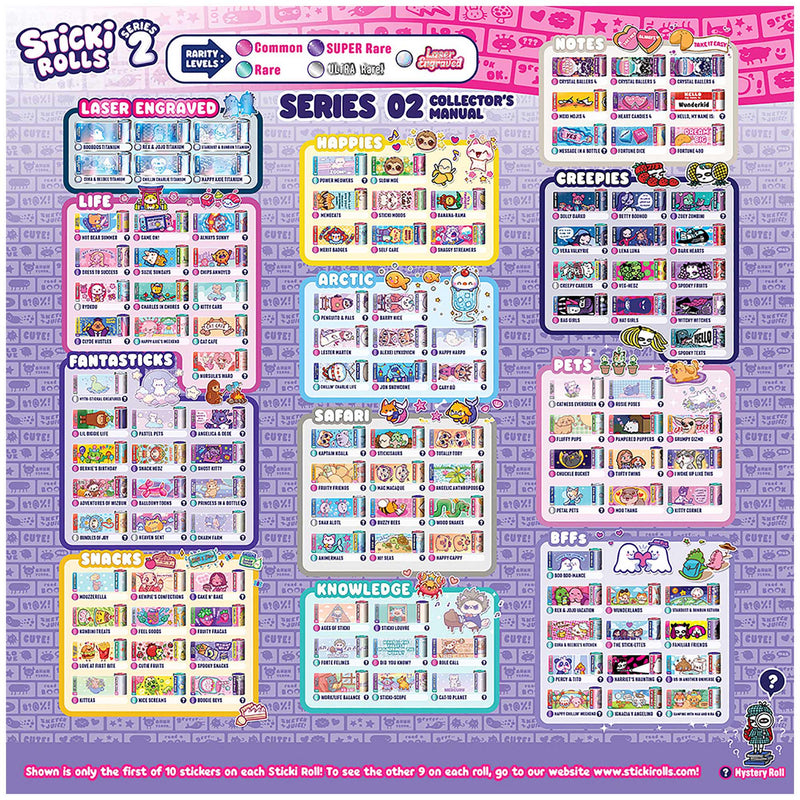Sticki Rolls sticker book pack Series 2, imported from the UK