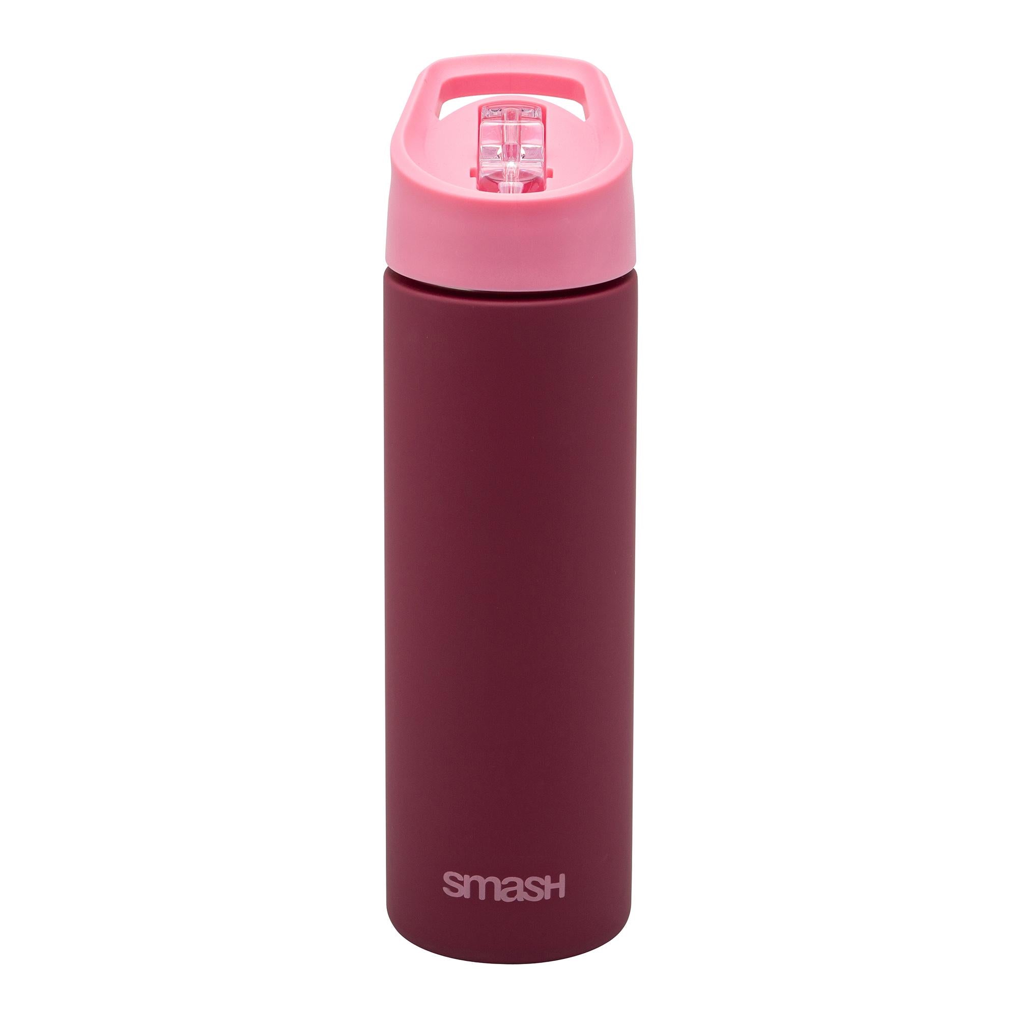 Smash kids water bottle pink burgundy (British brand)