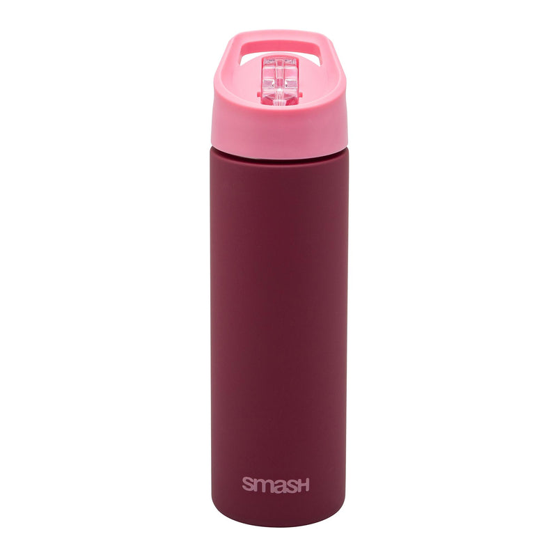 Smash kids water bottle pink burgundy (British brand)