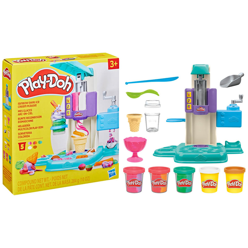 Play-Doh Rainbow Ice Cream Playset Kids Modelling 284g, imported from the UK